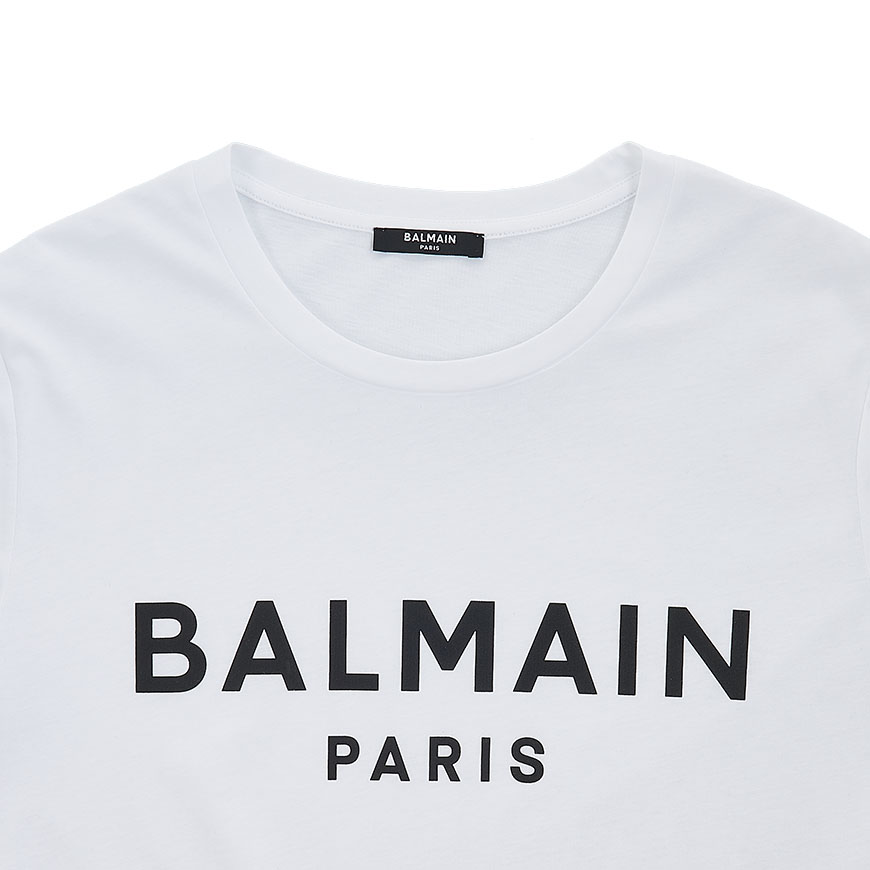 T-shirt en coton imprimé logo Balmain Paris