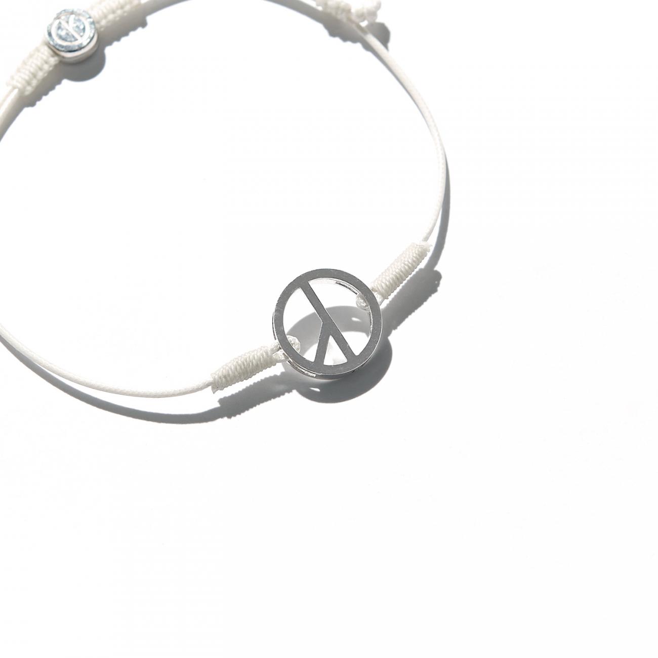 Peaceminusone String Bracelet White
