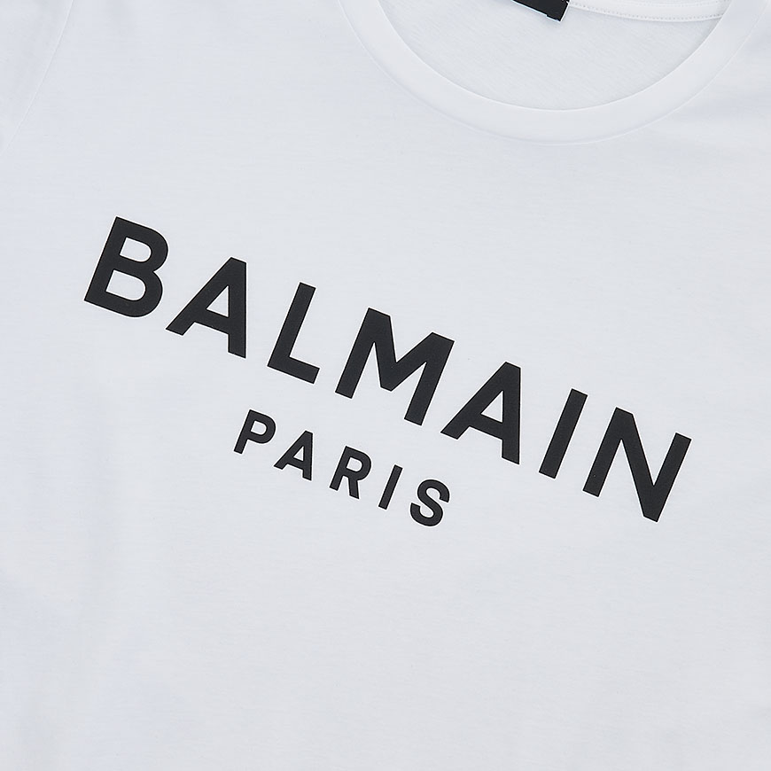 T-shirt en coton imprimé logo Balmain Paris