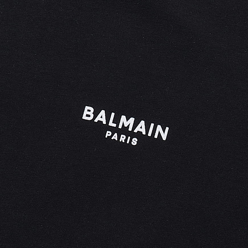 T-shirt en coton floqué petit logo Balmain Paris