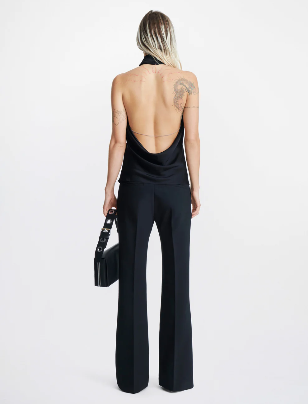 BARBALL COWL NECK TOP IN BLACK