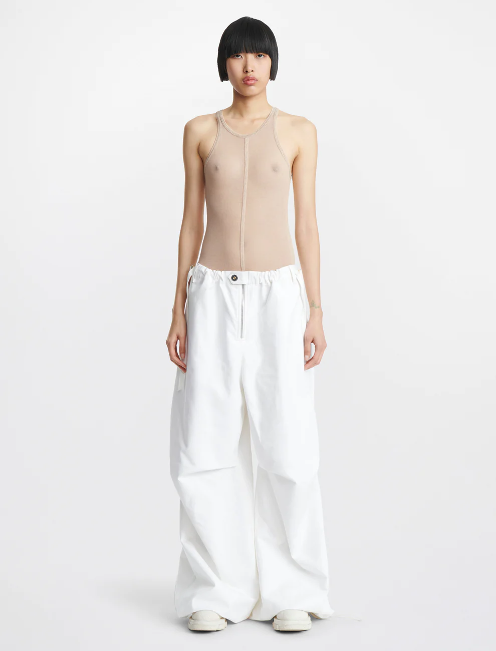 TRIPLE STITCH TANK IN BEIGE