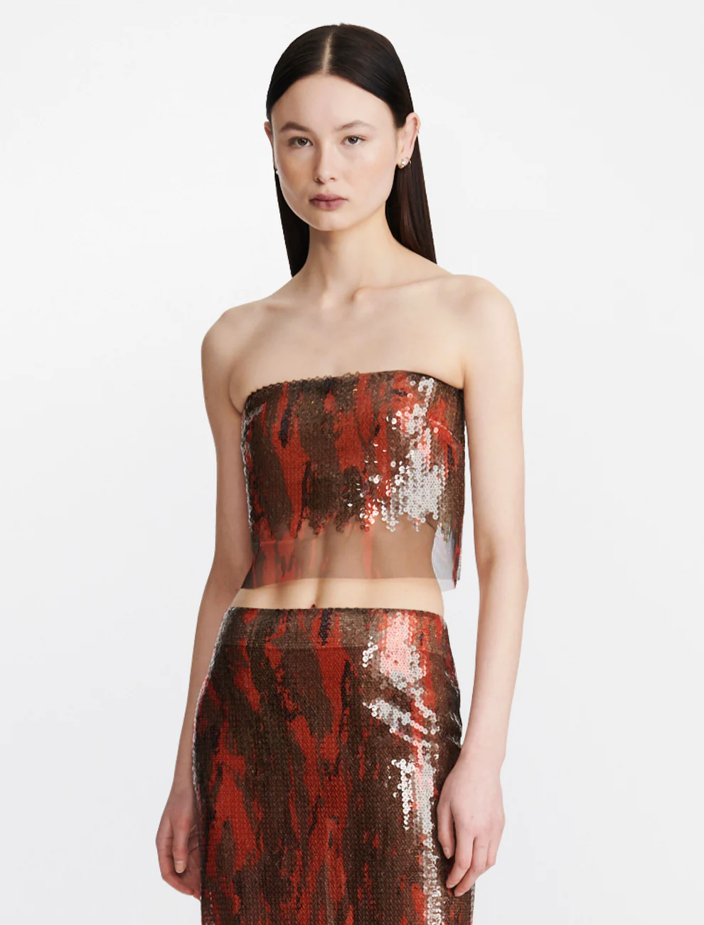 VERTICAL HORIZON SEQUIN STRAPLESS TOP