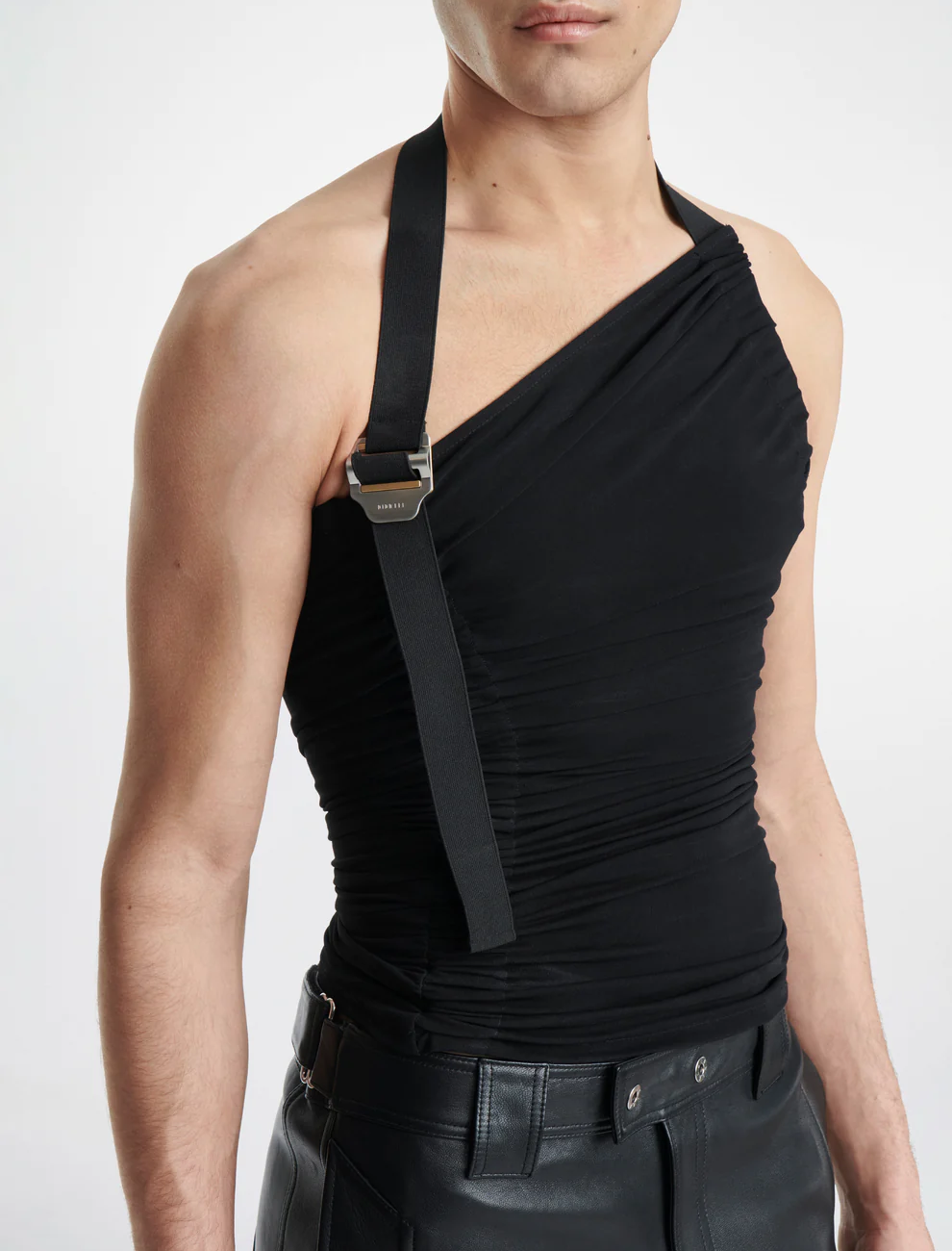 GATHERED TANK IN BLACK