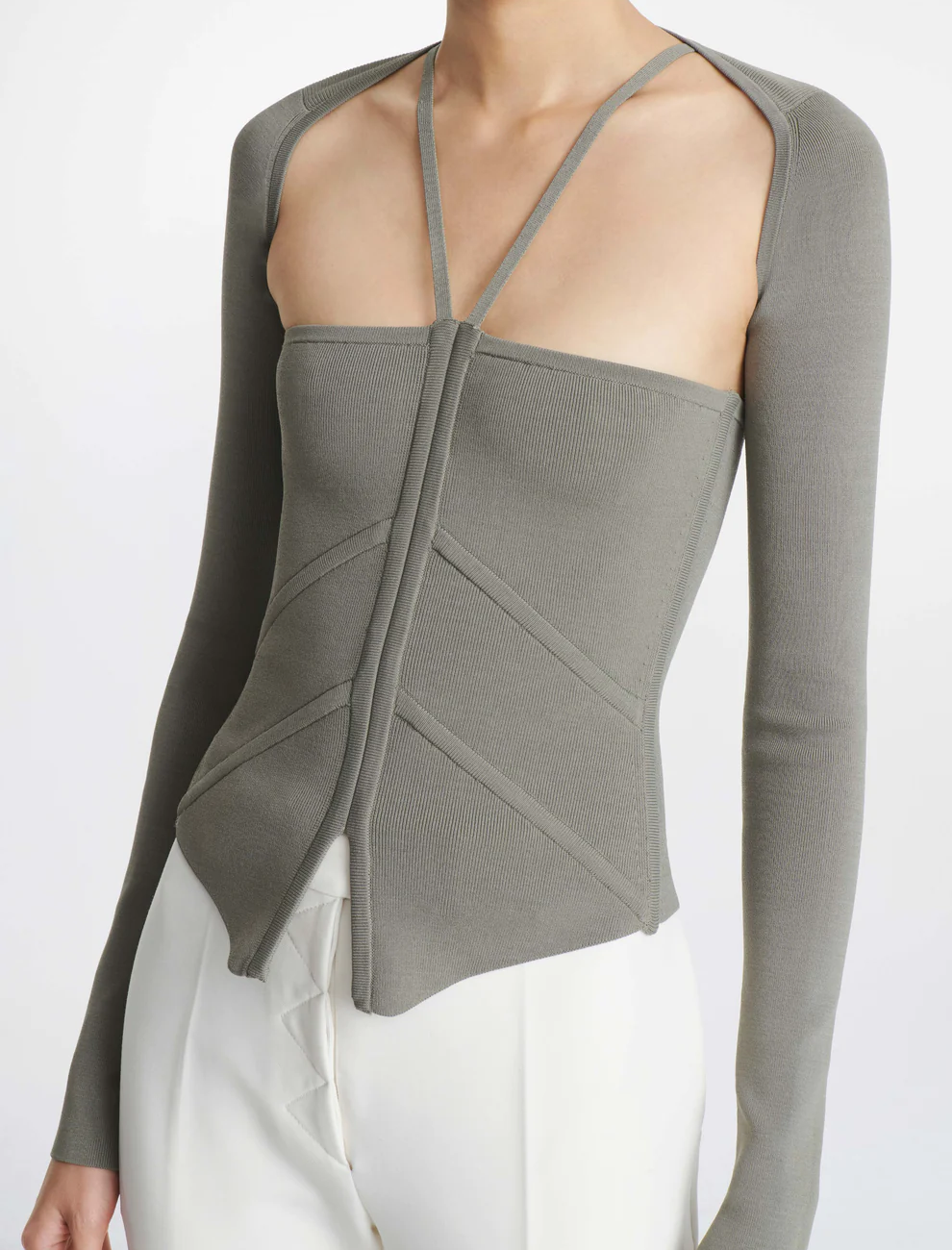 MODULAR DARTING CORSET IN SLATE