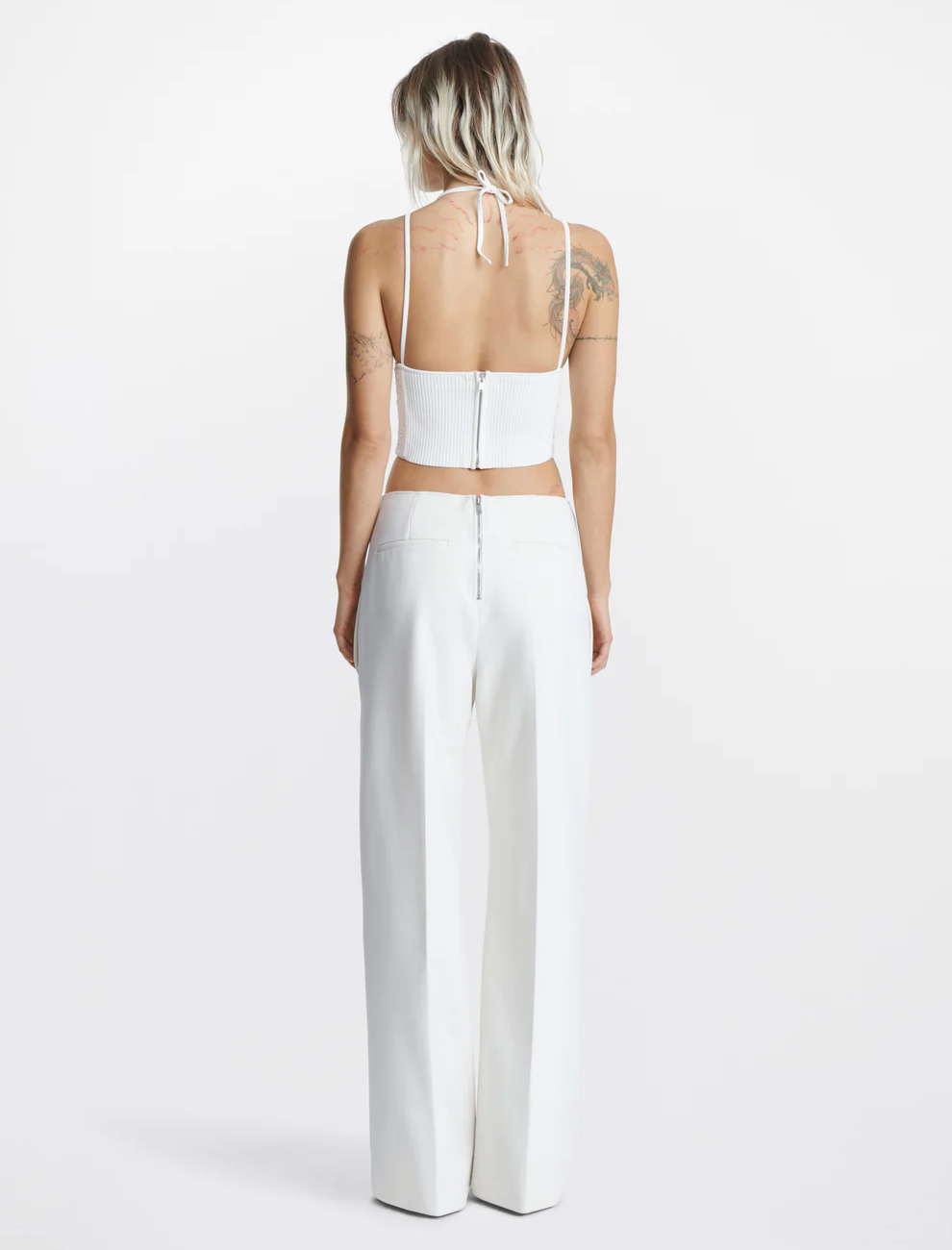 LEAF CROCHET CORSET TOP IN WHITE