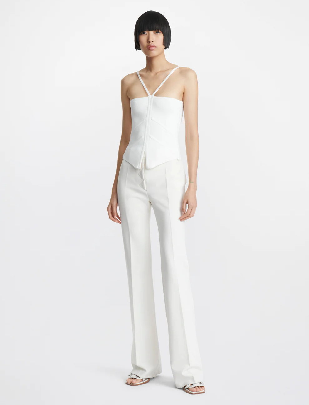 MODULAR DARTING CORSET IN WHITE