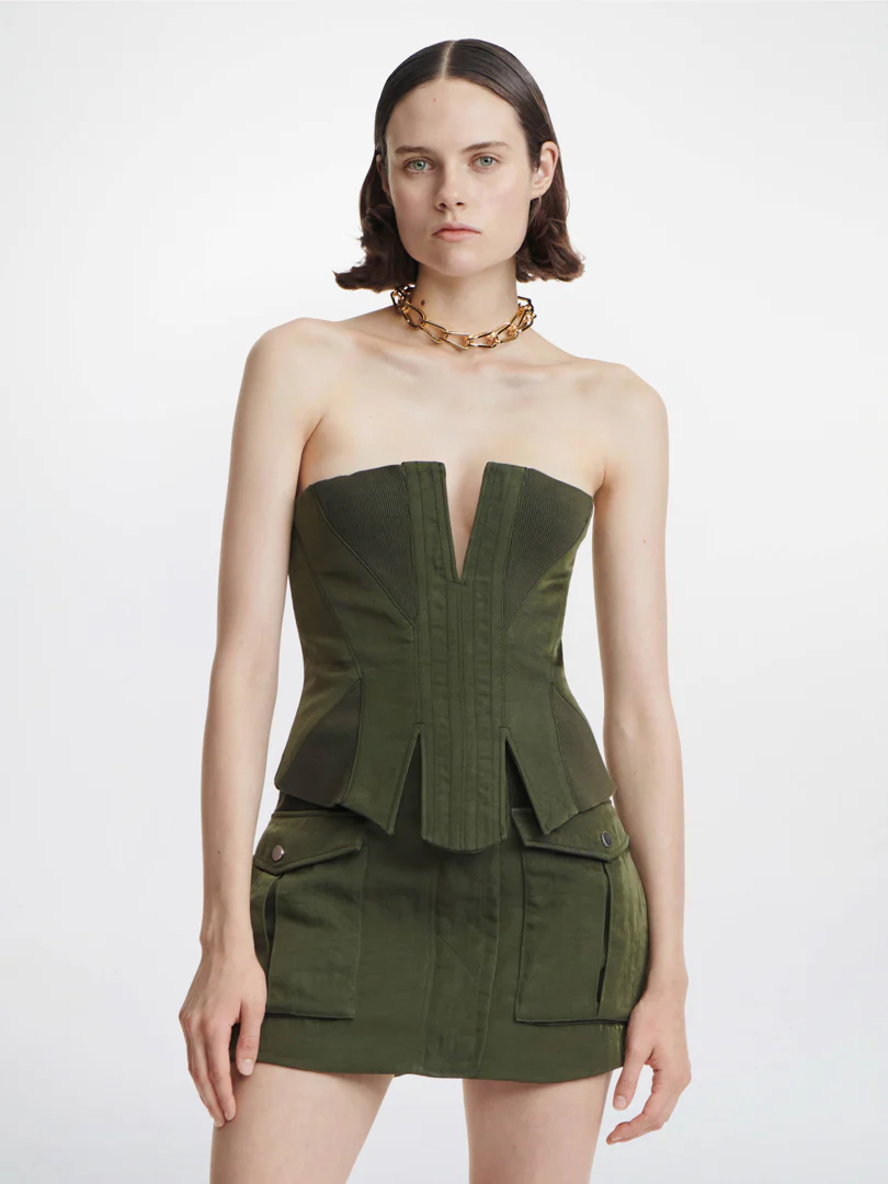 SPLIT RIB CORSET IN GREEN