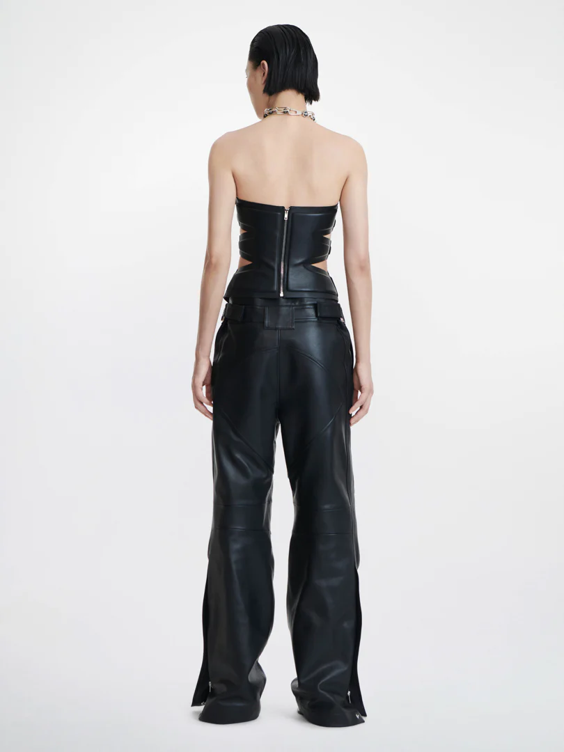 PADDED LEAF CORSET IN BLACK