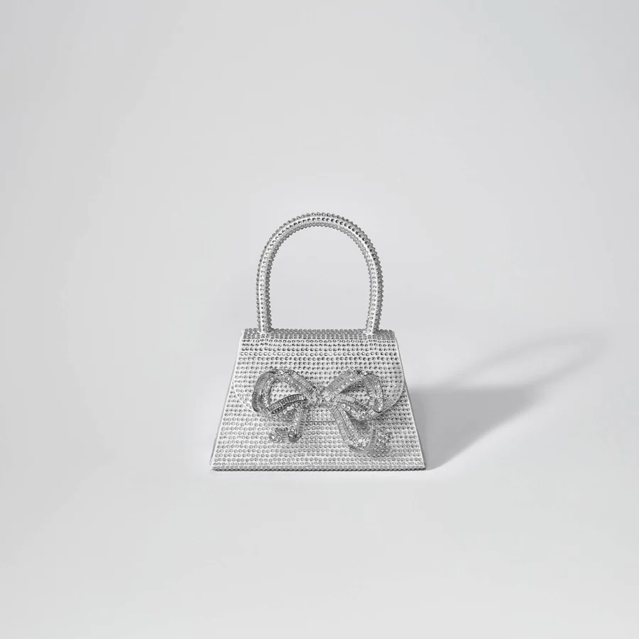 The Bow Micro in Silver Rhinestone