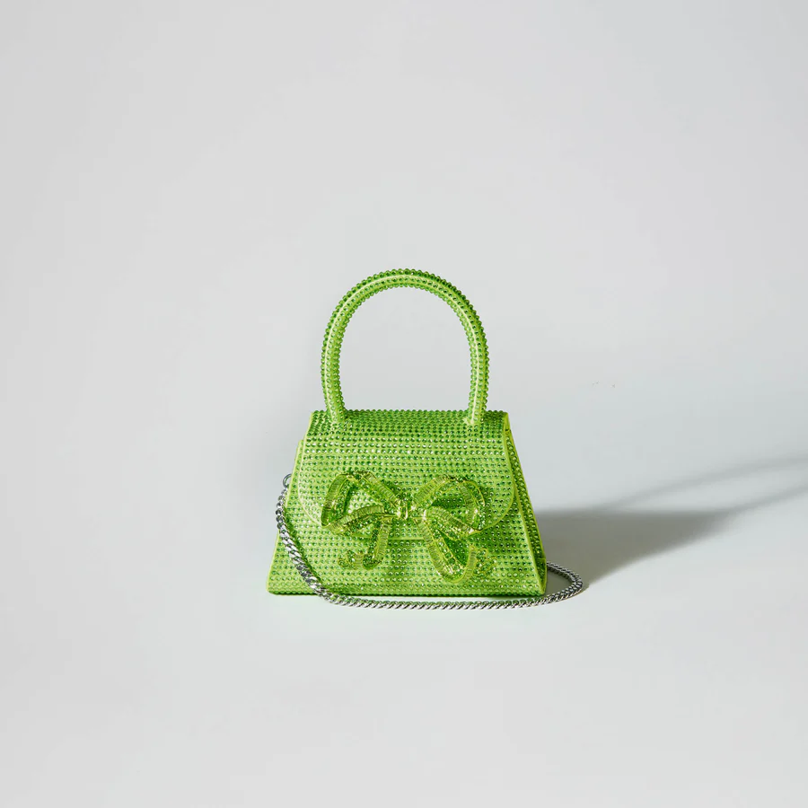 The Bow Micro in Lime Rhinestone