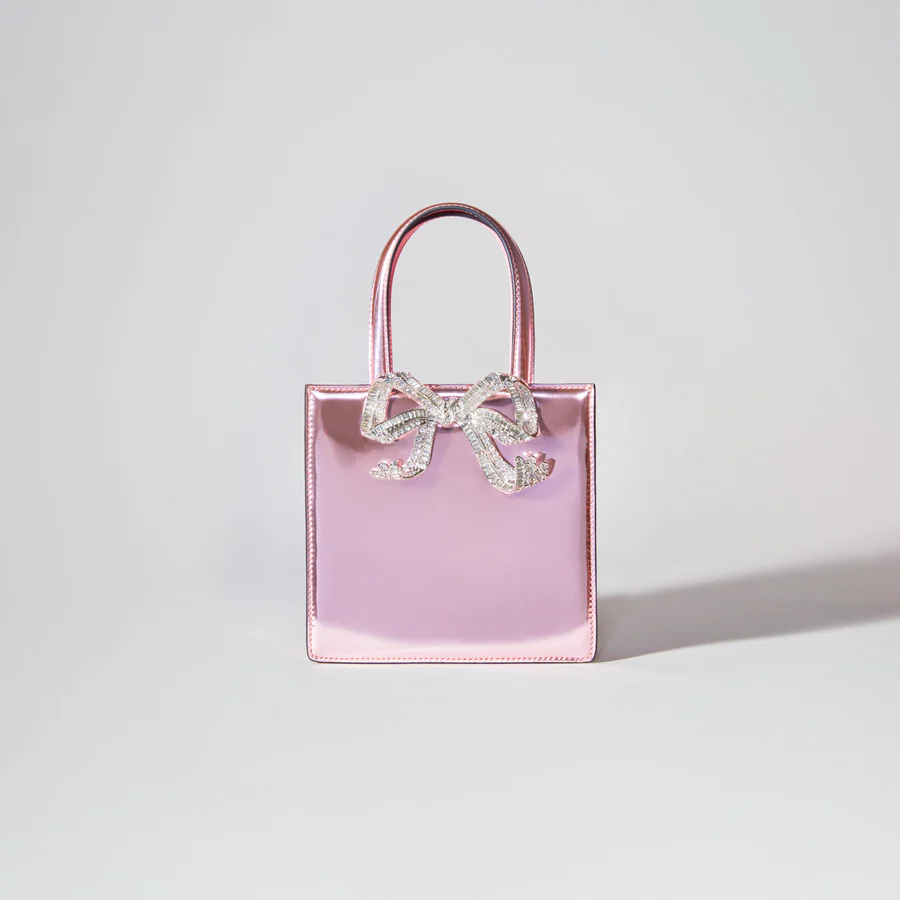 Pink Metallic Mini Tote Bow Bag