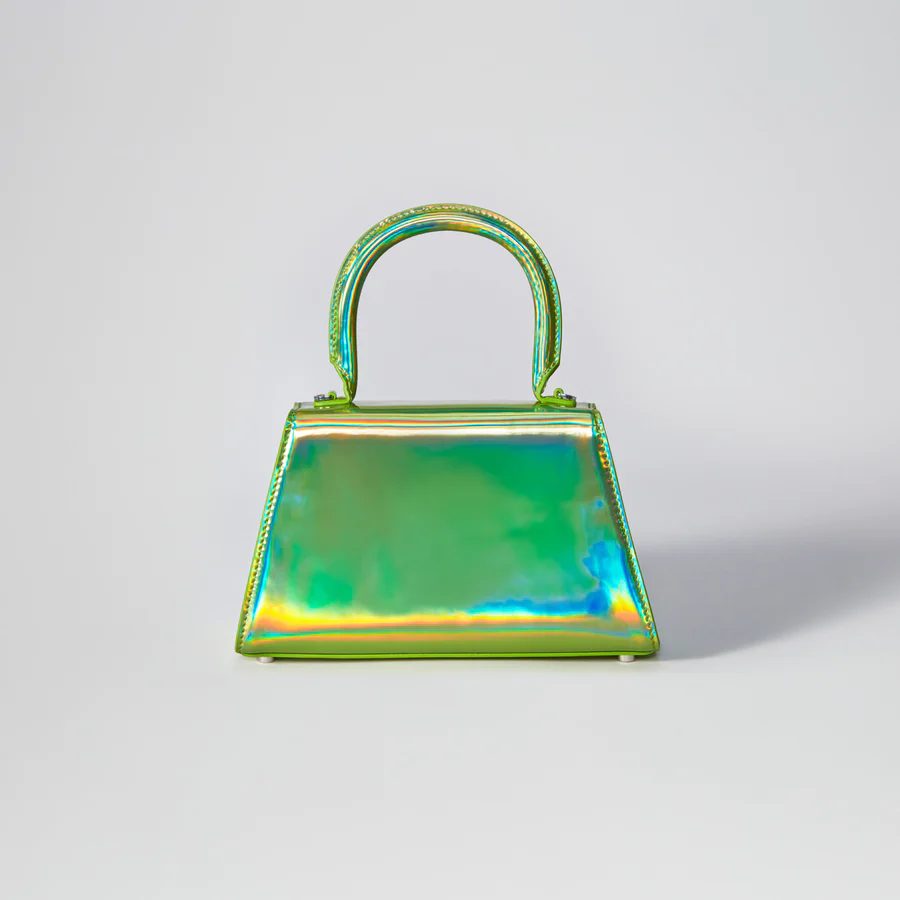 Lime Metallic Bow Envelope Mini Bag