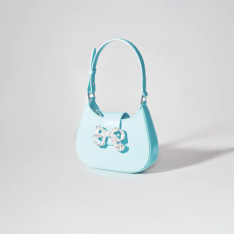 Blue Crescent Bow Mini Bag