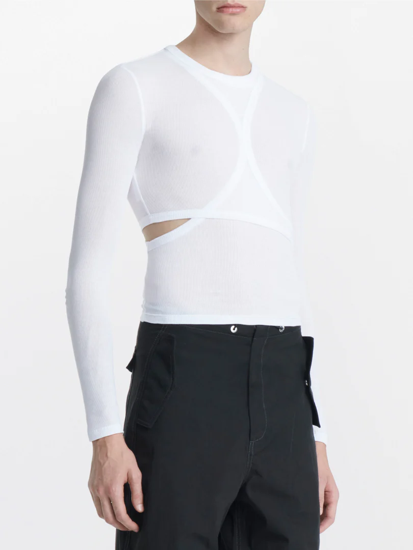 MODULAR LONG SLEEVE TOP - WHITE