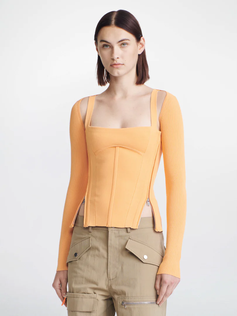 MOTO ZIP UP CORSET - WASHED AMBER