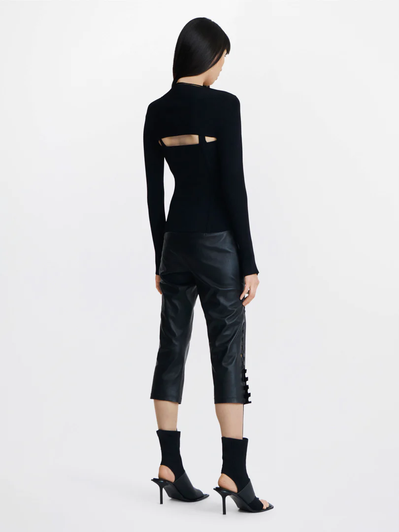 MOTO ZIP UP CORSET - BLACK