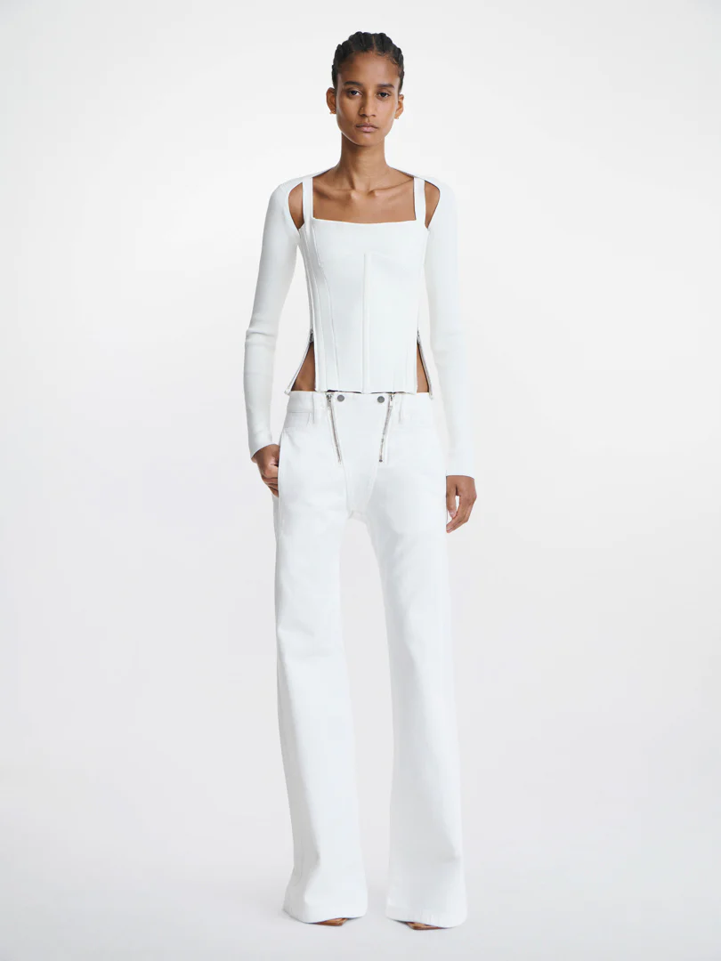 MOTO ZIP UP CORSET - IVORY