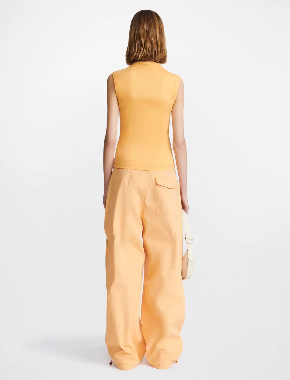 SPLIT HEM CORSET TANK - WASHED ORANGE