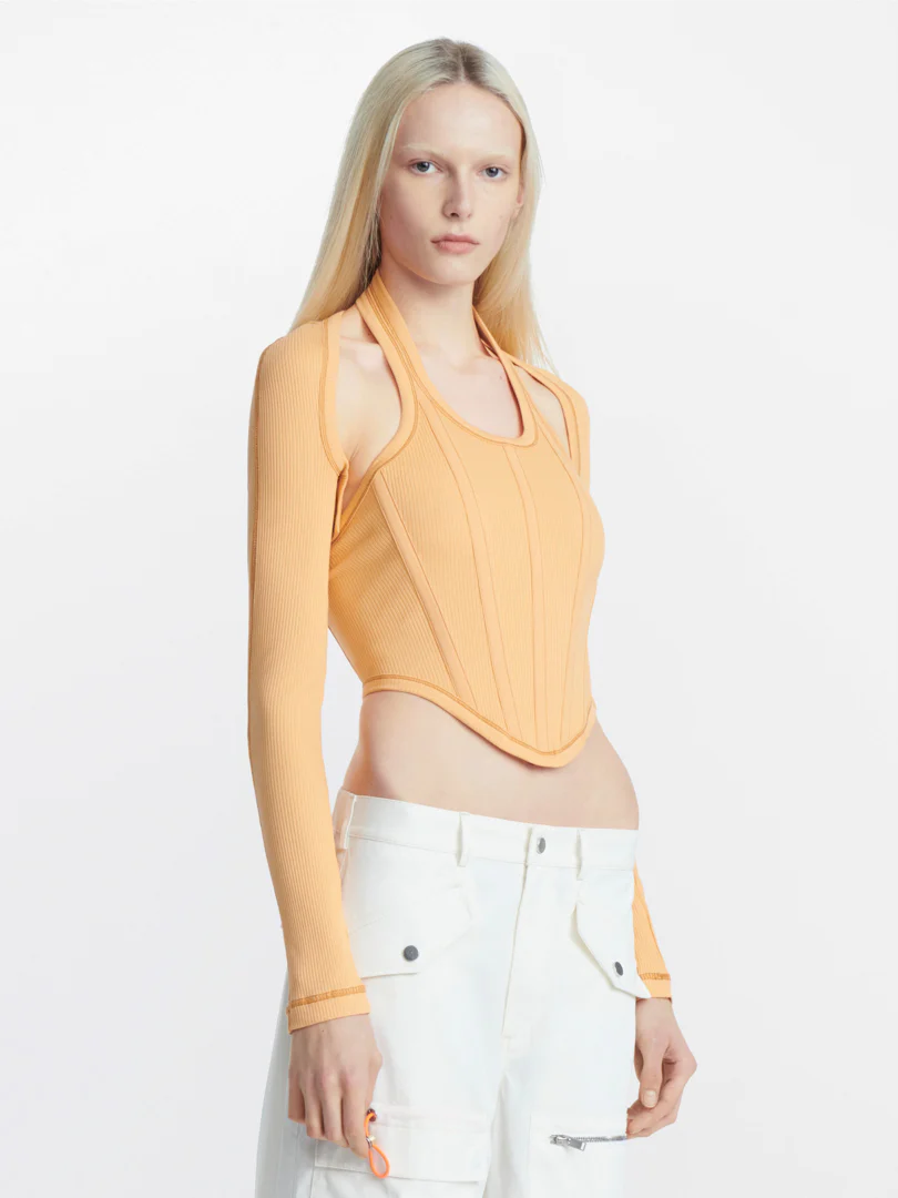 MODULAR CORSET TOP IN ORANGE