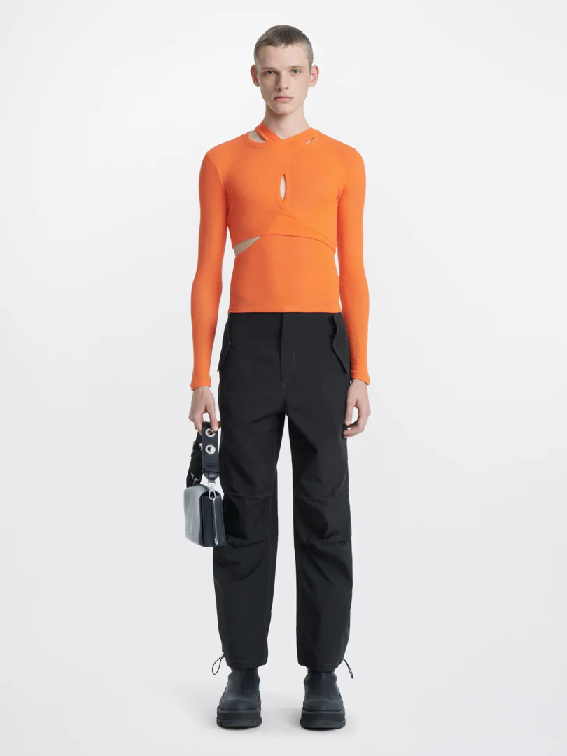 MODULAR LONG SLEEVE TOP IN ORANGE