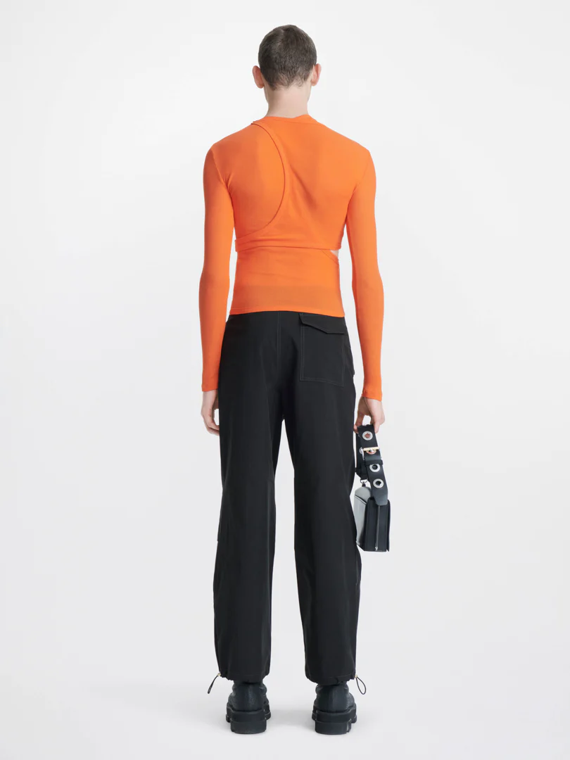 MODULAR LONG SLEEVE TOP IN ORANGE