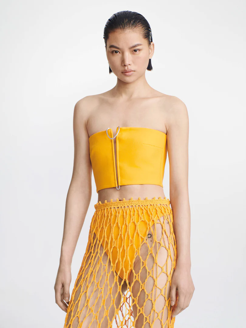 MOBIUS BANDEAU TOP IN AMBER