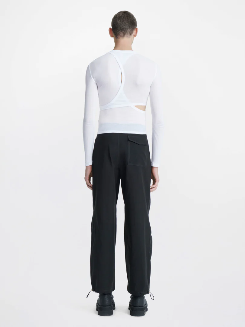 MODULAR LONG SLEEVE TOP IN WHITE