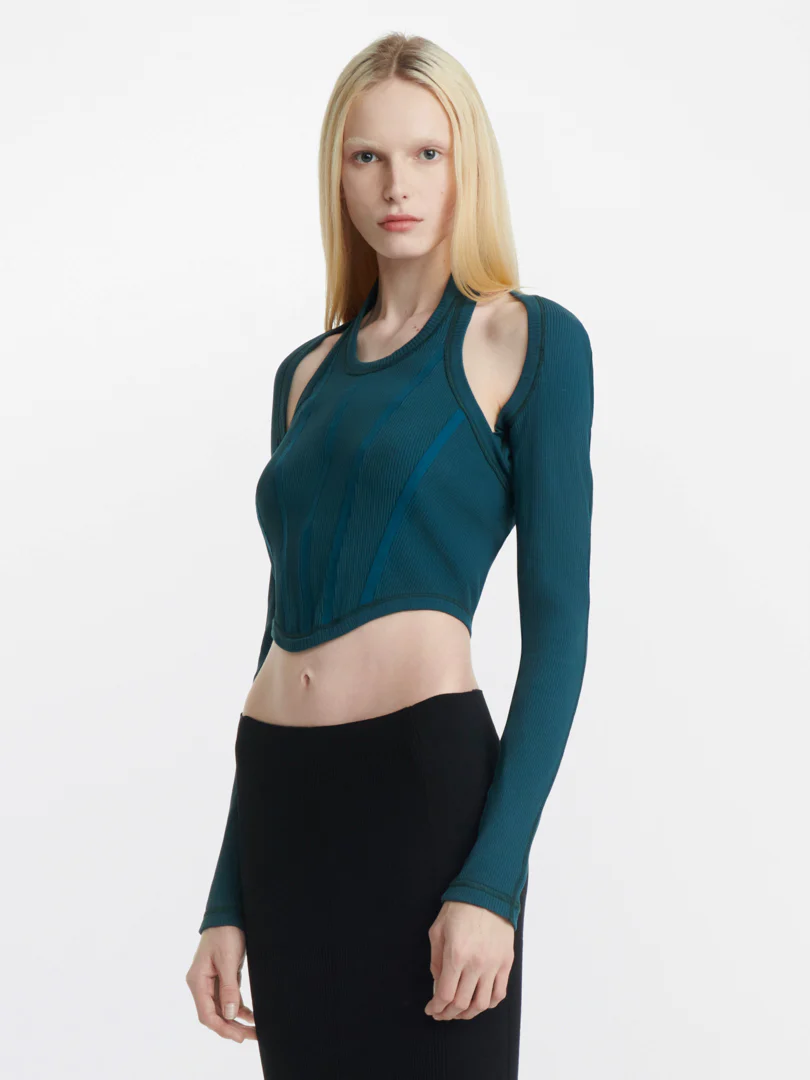 MODULAR CORSET TOP IN BLUE