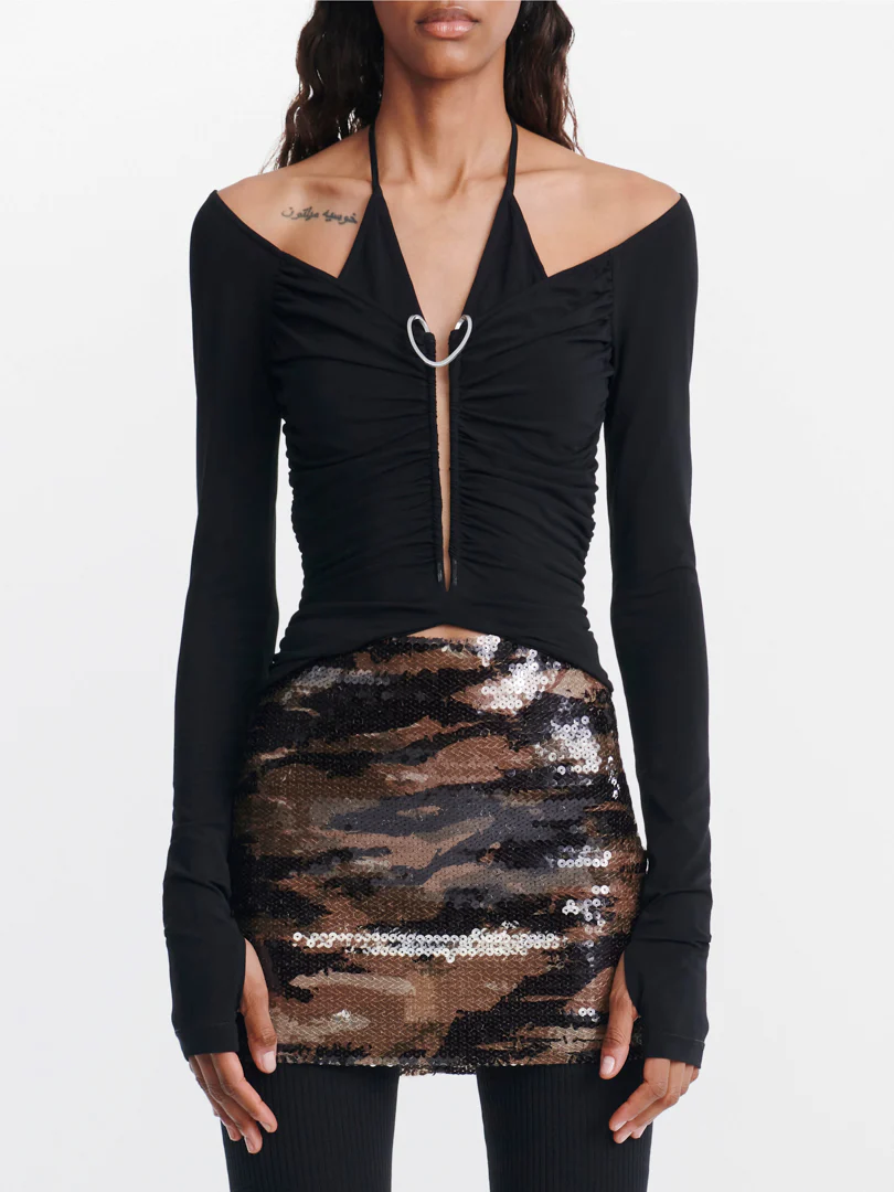 MOBIUS LONG SLEEVE TOP IN BLACK 