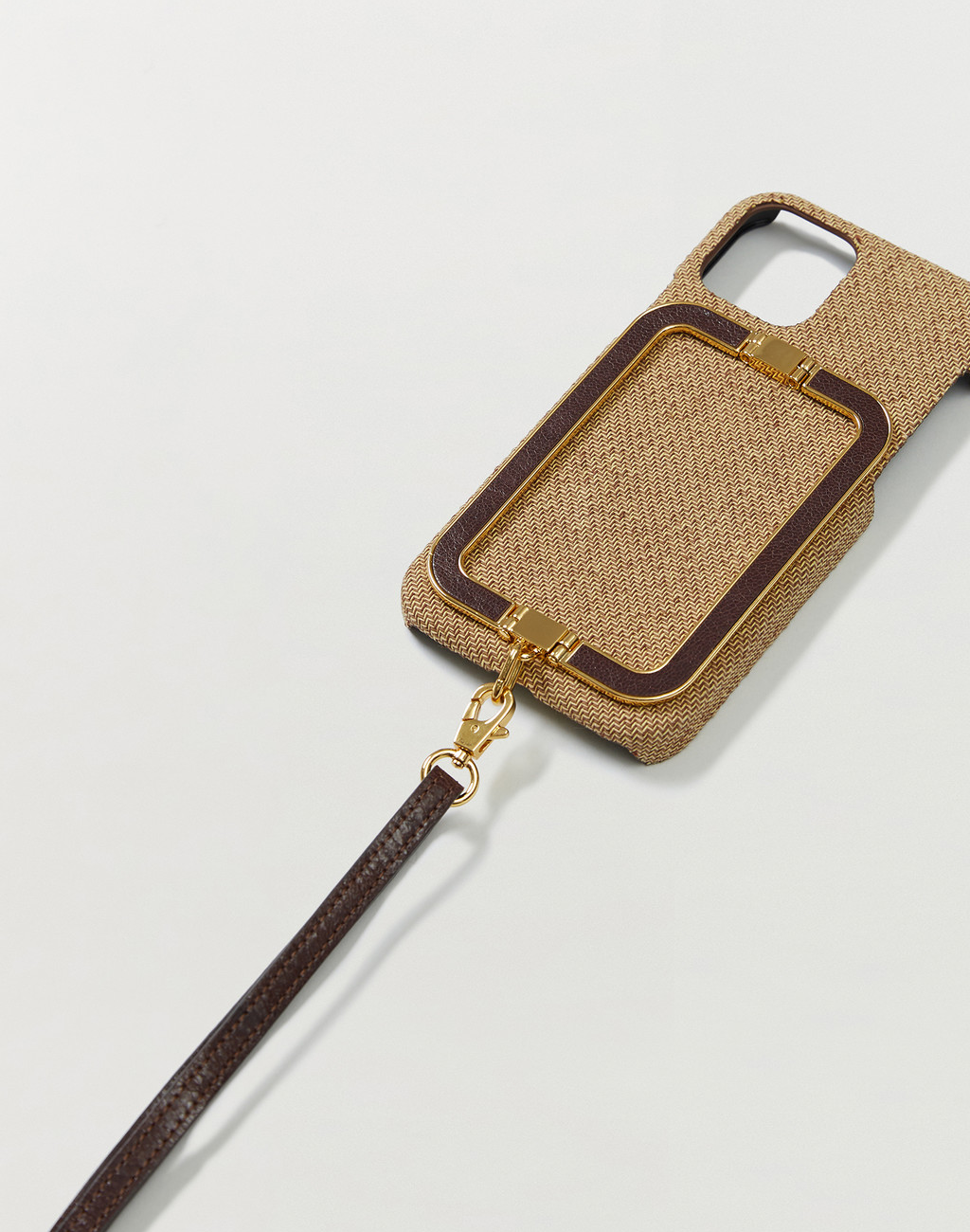Phone Case with Leather Strap Liney Camel 