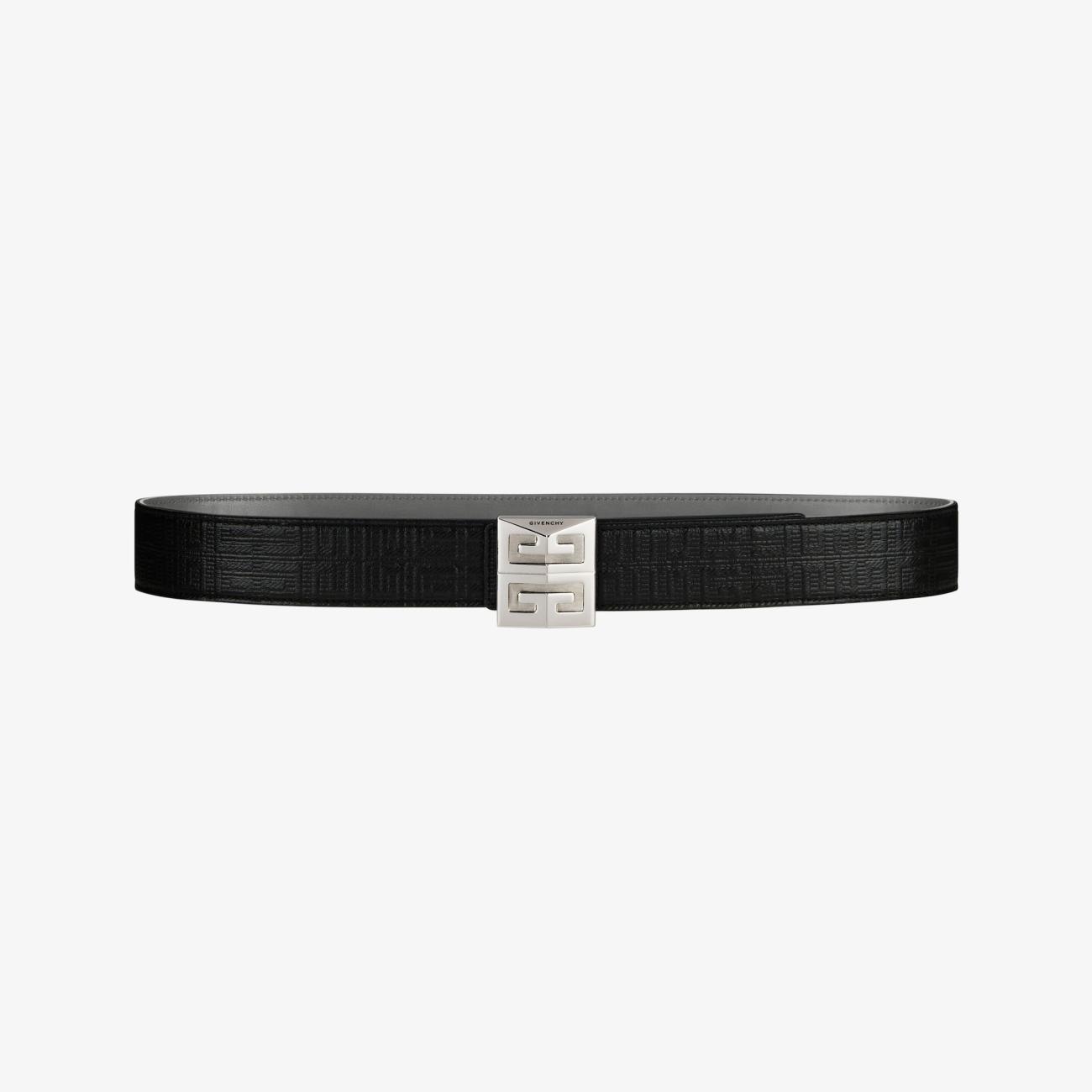 4G reversible belt in leather and coated canvas