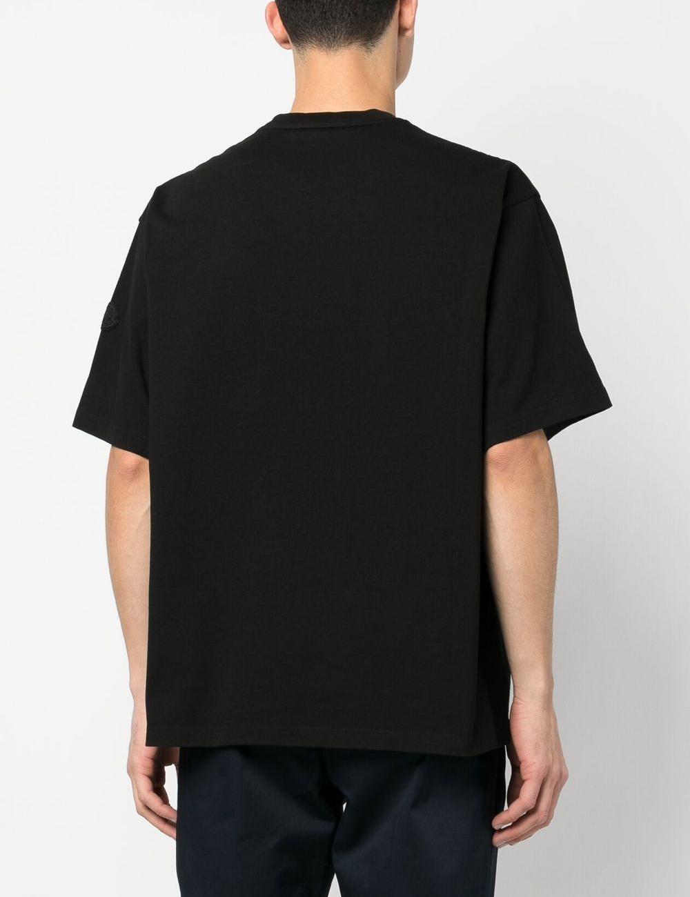 Logo Print Crew Neck T-Shirt From Moncler Featuring Black