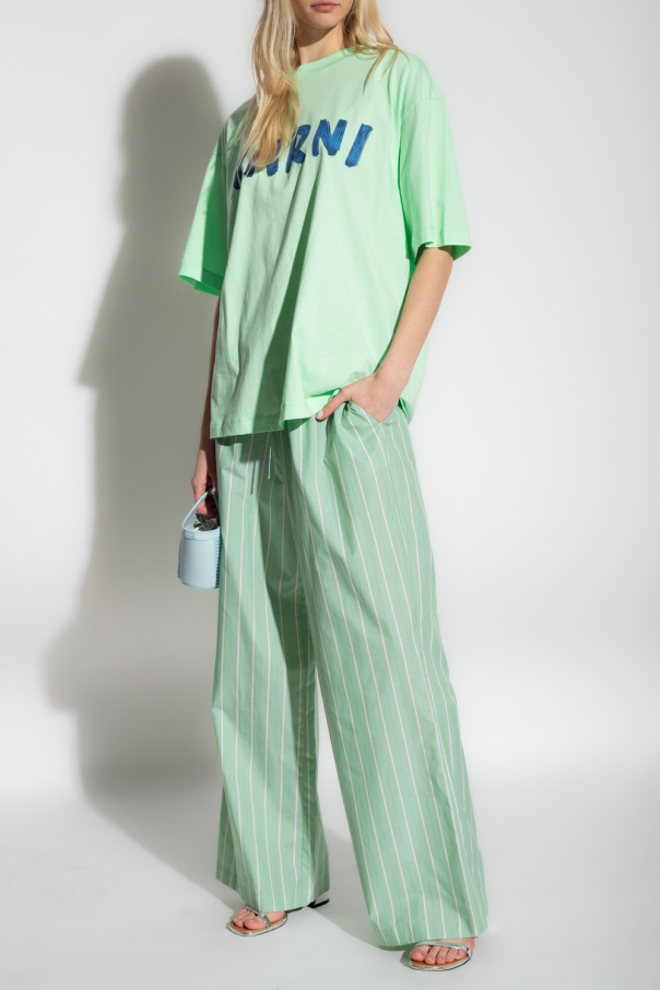 MARNI GREEN T-SHIRT WITH LOGO