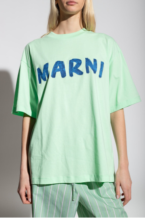 MARNI GREEN T-SHIRT WITH LOGO