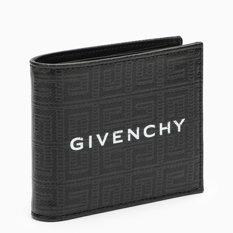 4G black coated canvas wallet with logo