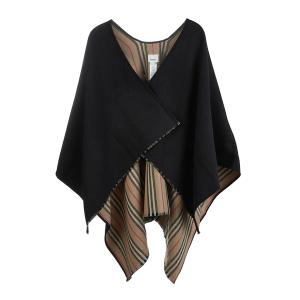 Icon Stripe Detail Wool Cape