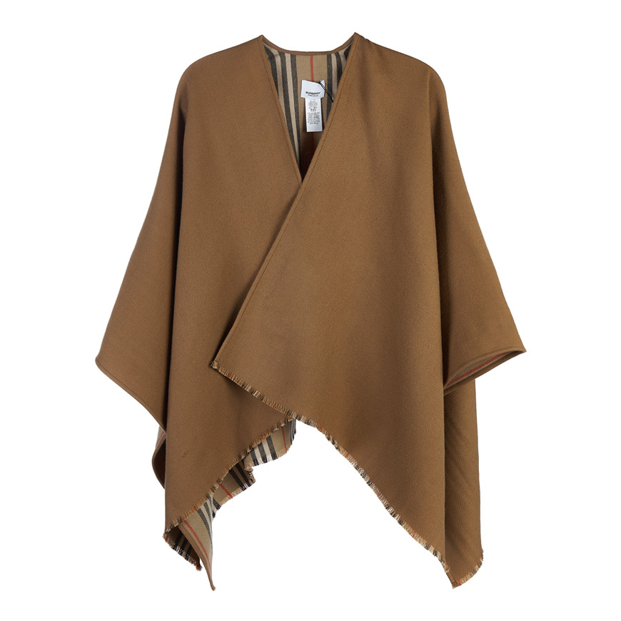 Reversible Icon Stripe Wool Cape