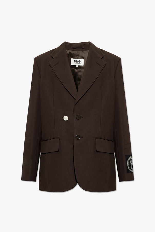 MM6 MAISON MARGIELA BROWN BLAZER WITH NOTCH LAPELS