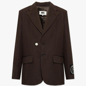 MM6 MAISON MARGIELA BROWN BLAZER WITH NOTCH LAPELS