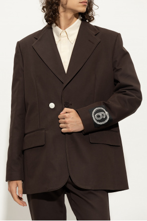 MM6 MAISON MARGIELA BROWN BLAZER WITH NOTCH LAPELS