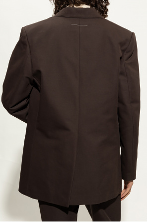 MM6 MAISON MARGIELA BROWN BLAZER WITH NOTCH LAPELS