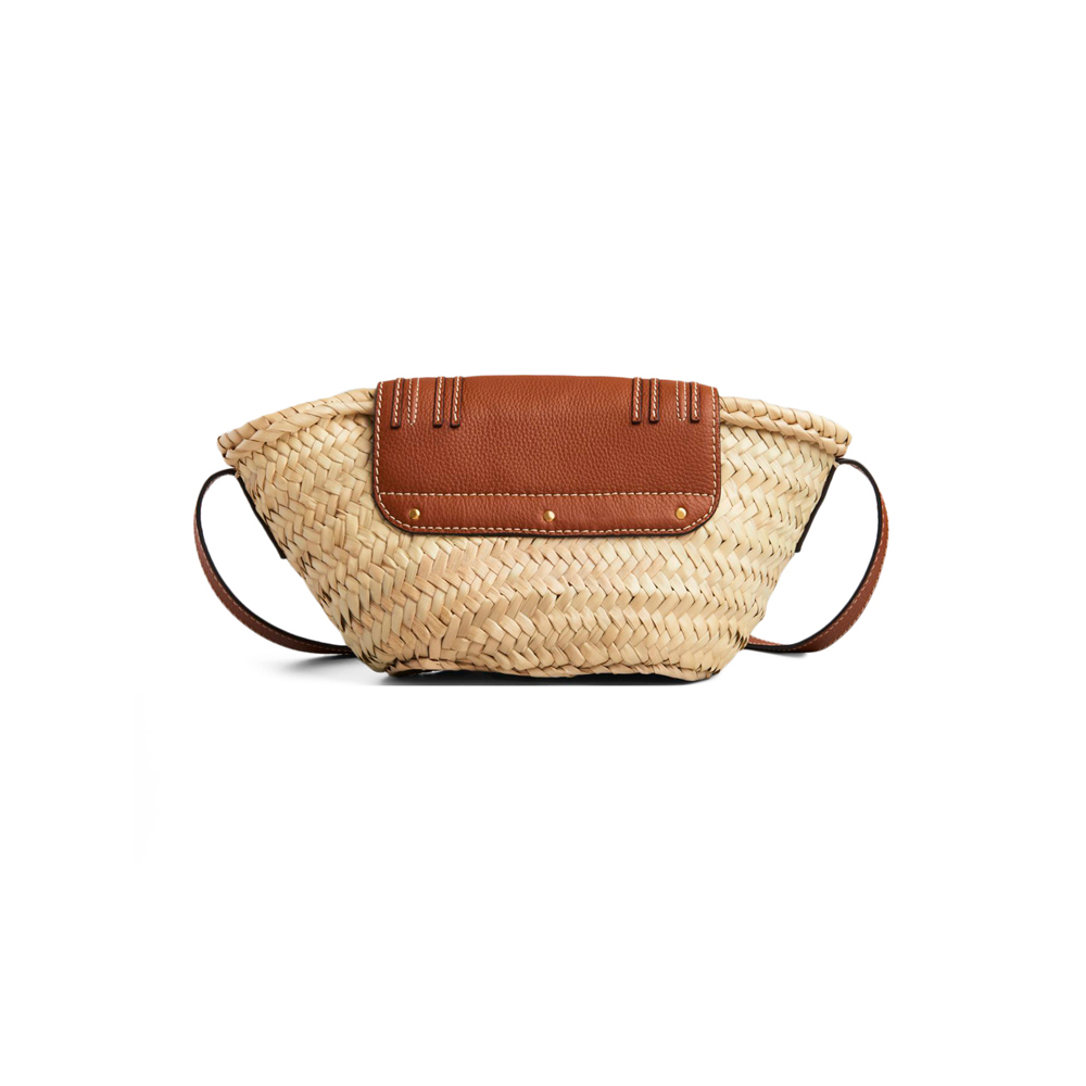 Chloe Small Marcie Basket Bag Tan