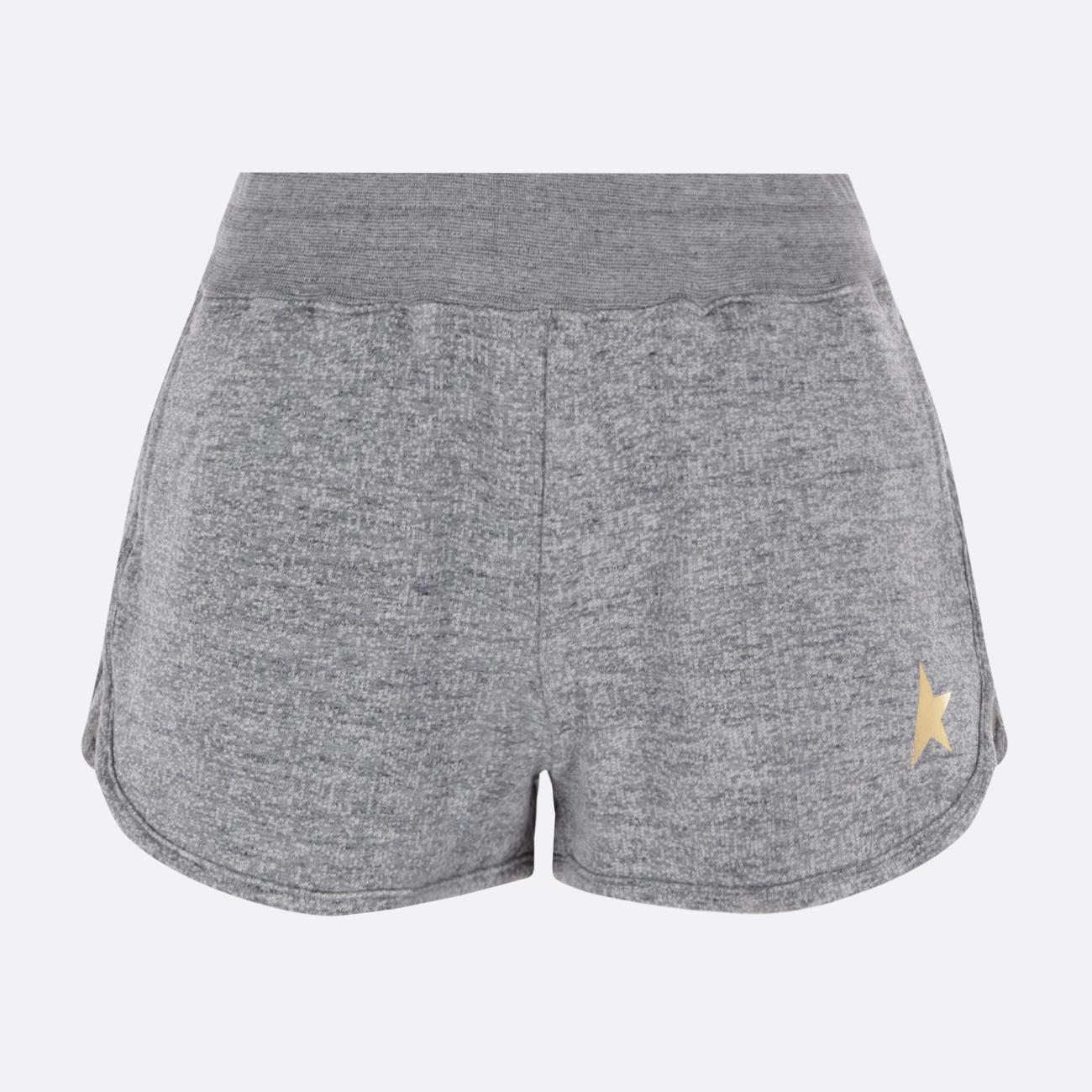 Melange gray shorts with gold star