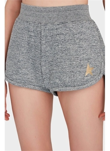 Melange gray shorts with gold star