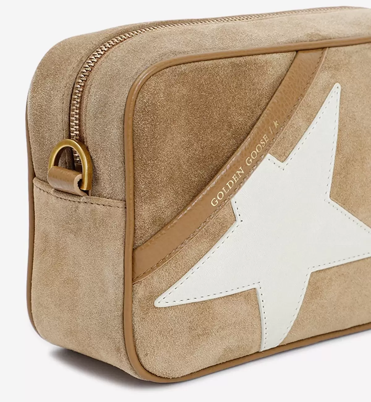 STAR LOGO SUEDE SHOULDER BAG
