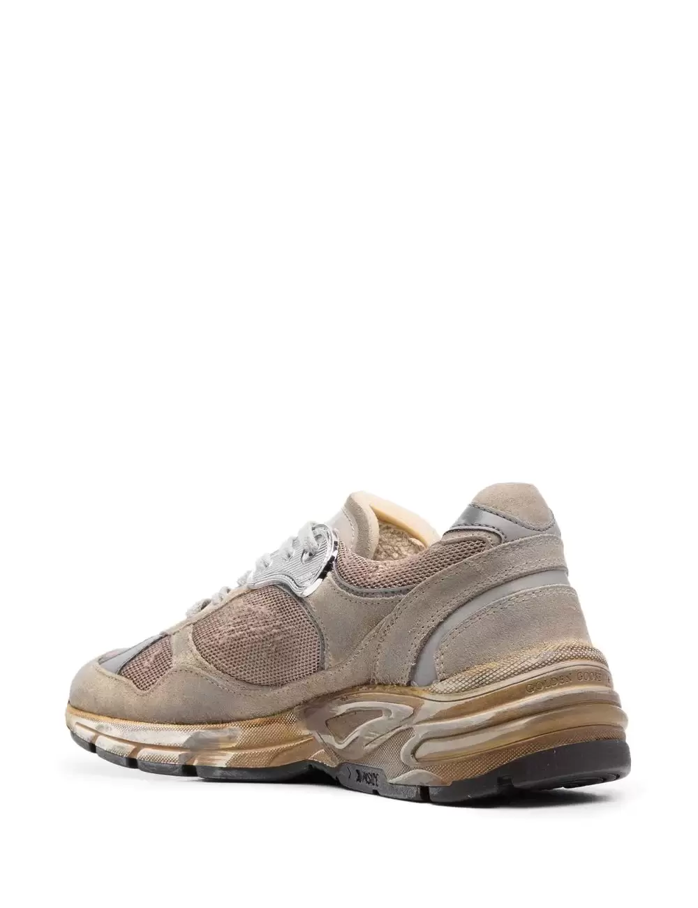 Men’s Dad-Star sneakers in dove-gray mesh and suede with white leather star $625