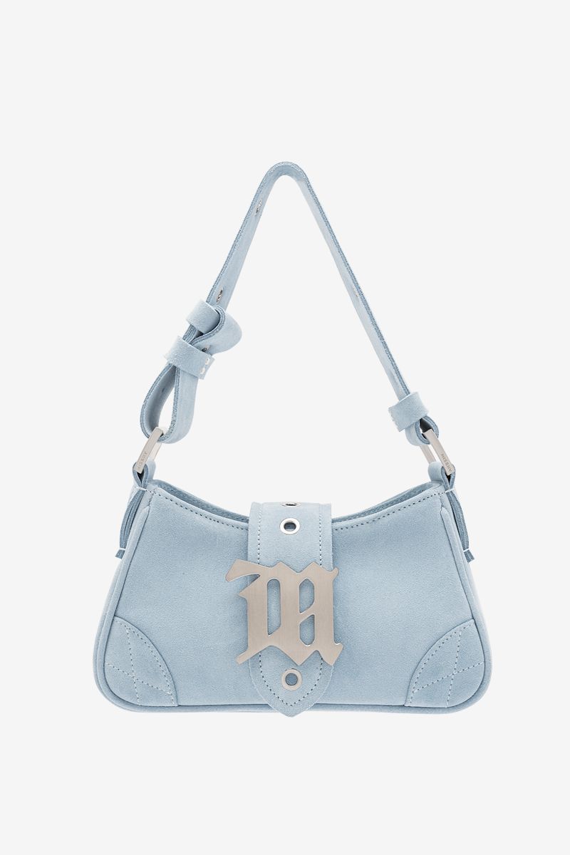 Suede Shoulder Bag Small Light Blue