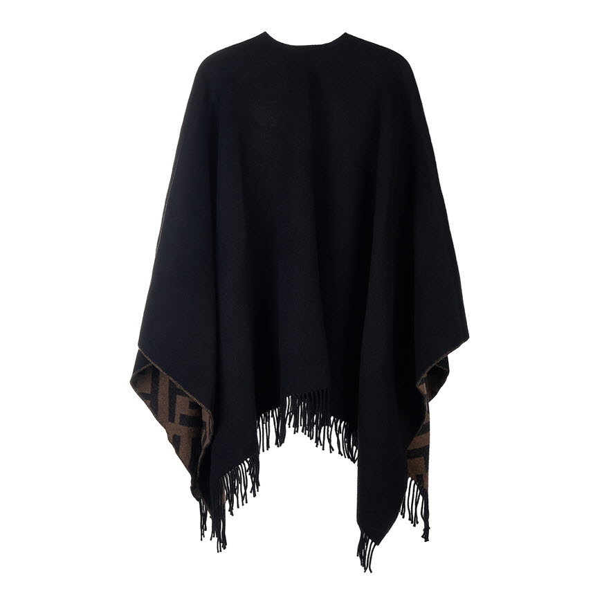 FF Poncho Multicolor wool and cashmere poncho