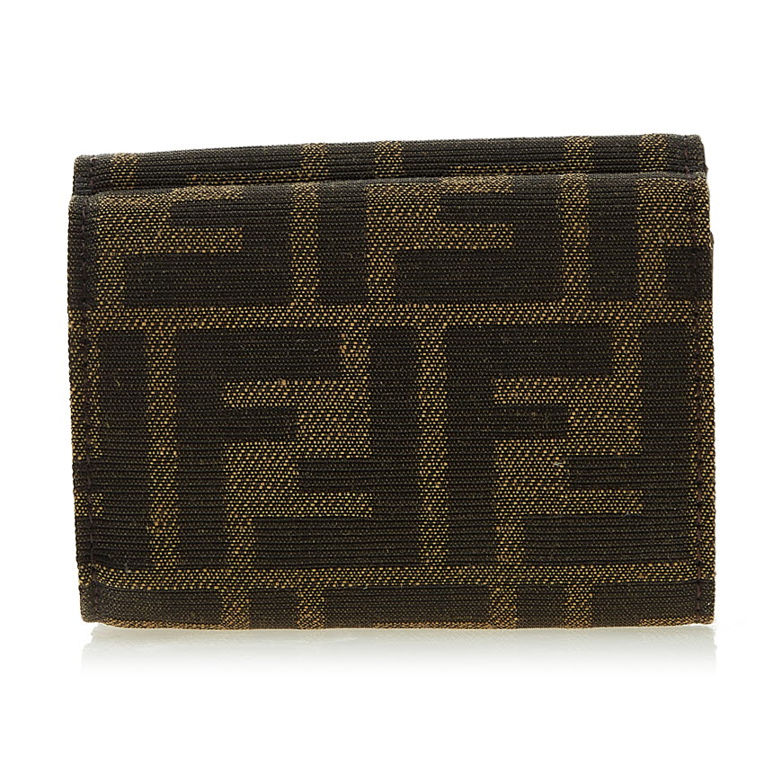 Micro Trifold Brown fabric wallet